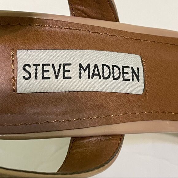 Steve Madden Open Toe Ankle Strap Heels Size 6.5 Patent - Picture 6 of 12